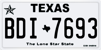 TX license plate BDI7693