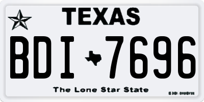 TX license plate BDI7696