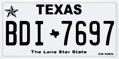 TX license plate BDI7697