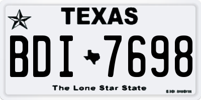 TX license plate BDI7698