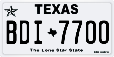 TX license plate BDI7700
