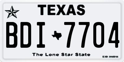TX license plate BDI7704
