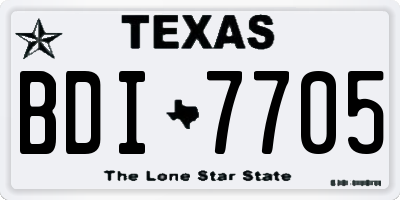 TX license plate BDI7705