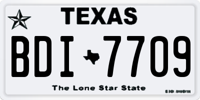 TX license plate BDI7709