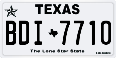 TX license plate BDI7710