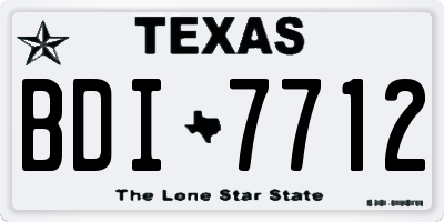 TX license plate BDI7712
