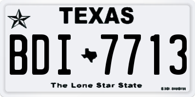 TX license plate BDI7713