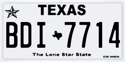 TX license plate BDI7714