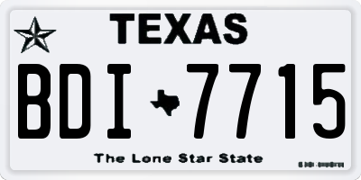 TX license plate BDI7715