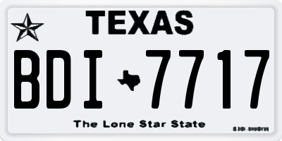 TX license plate BDI7717
