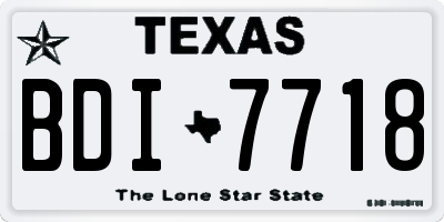 TX license plate BDI7718