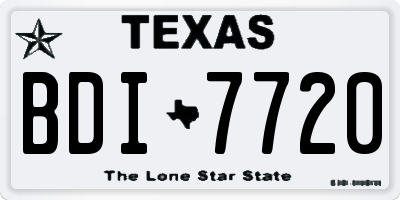 TX license plate BDI7720