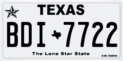 TX license plate BDI7722