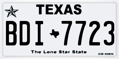 TX license plate BDI7723