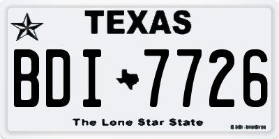 TX license plate BDI7726