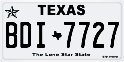 TX license plate BDI7727
