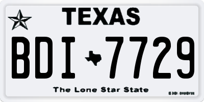 TX license plate BDI7729