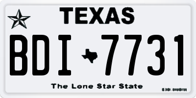 TX license plate BDI7731