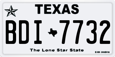 TX license plate BDI7732