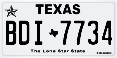 TX license plate BDI7734