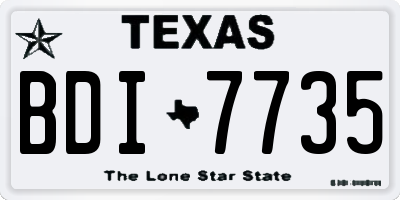 TX license plate BDI7735