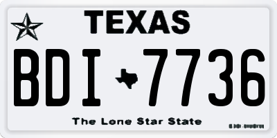 TX license plate BDI7736