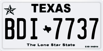 TX license plate BDI7737