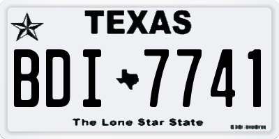 TX license plate BDI7741