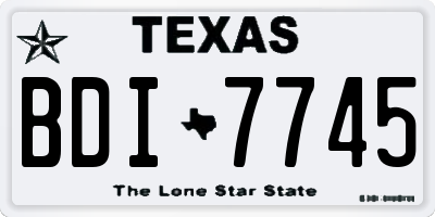 TX license plate BDI7745
