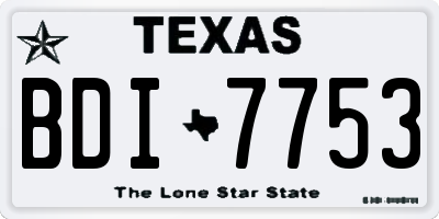 TX license plate BDI7753