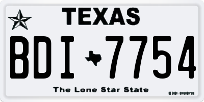 TX license plate BDI7754