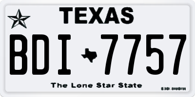 TX license plate BDI7757