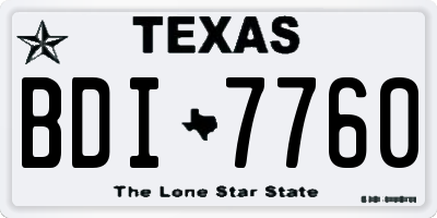 TX license plate BDI7760