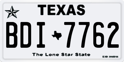 TX license plate BDI7762