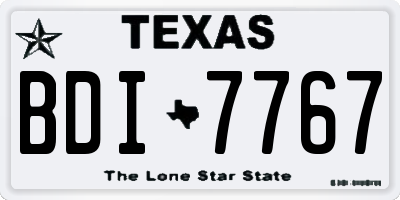TX license plate BDI7767