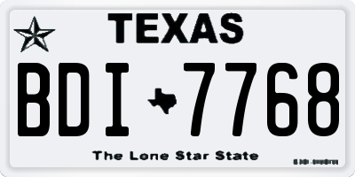 TX license plate BDI7768