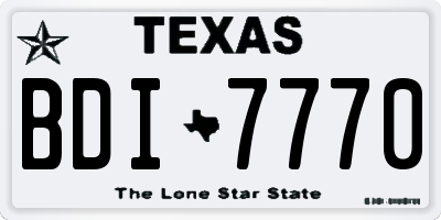 TX license plate BDI7770