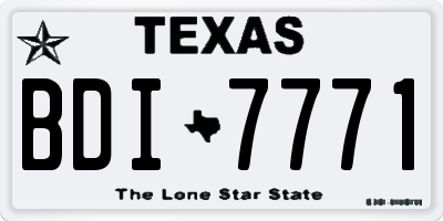 TX license plate BDI7771