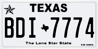 TX license plate BDI7774