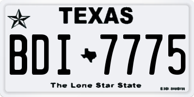 TX license plate BDI7775
