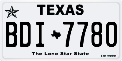 TX license plate BDI7780