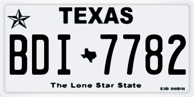 TX license plate BDI7782