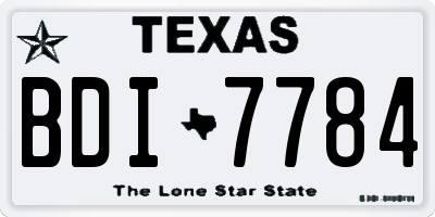 TX license plate BDI7784
