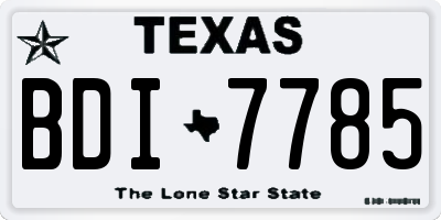 TX license plate BDI7785
