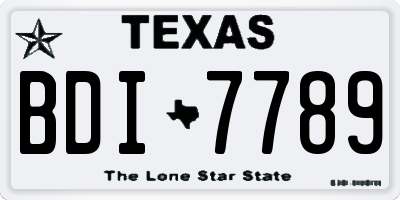 TX license plate BDI7789