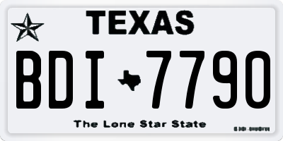TX license plate BDI7790