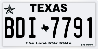 TX license plate BDI7791