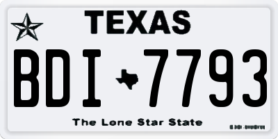 TX license plate BDI7793