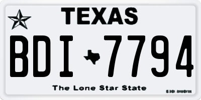 TX license plate BDI7794
