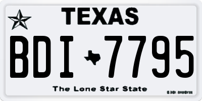 TX license plate BDI7795